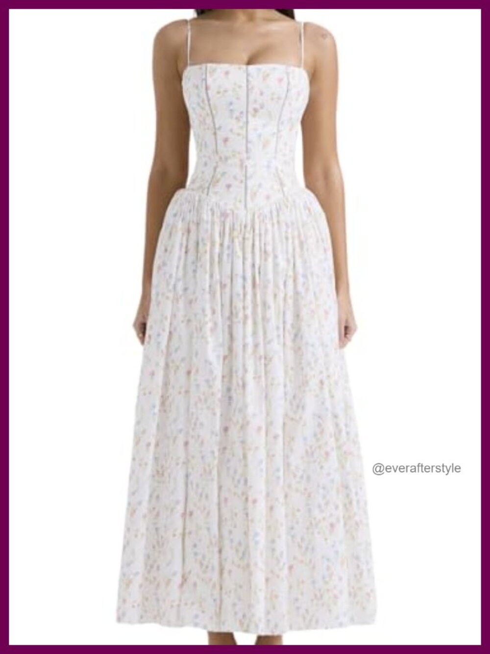 Women's Floral Print Strapless Backless A-Line Flowy Maxi Dress for Summer